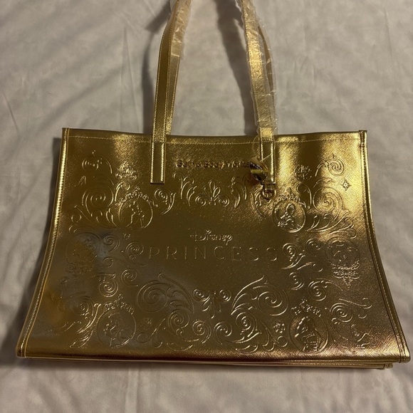 Disney Gold Metallic Tote Bag with Textured Finish - Picture 1 of 7